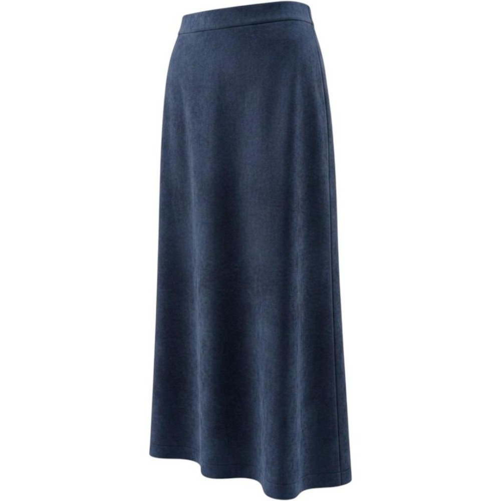 Feminine Navy Blue Velvet Maxi Skirt Plus Size 22/24 A-Line Elastic Waist